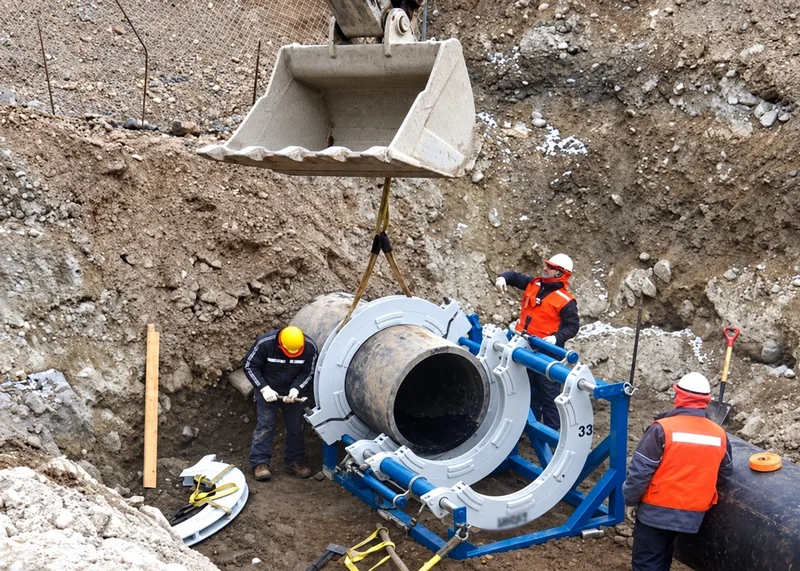 Equipo y operarios de termofusión HDPE